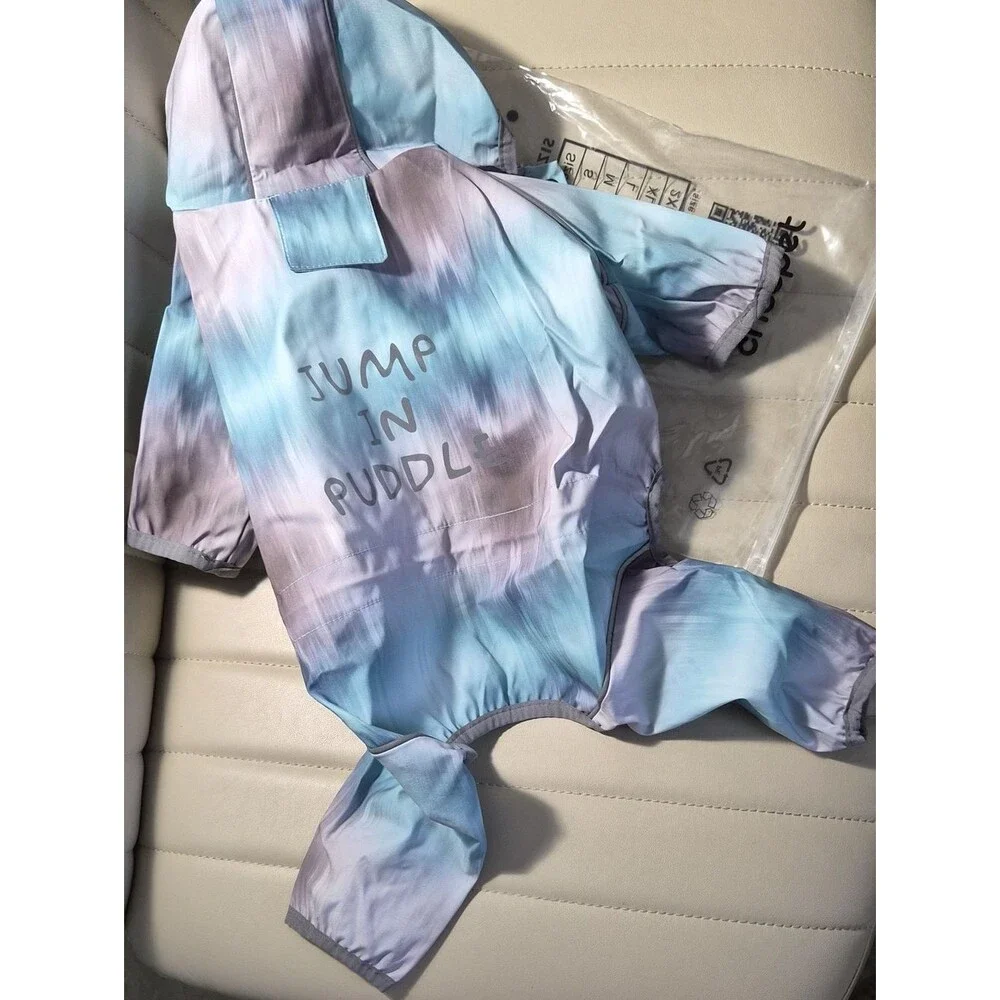 Dog Jacket Pastel Tie-Dye ‘Jump in Puddle’ Rain Coverall